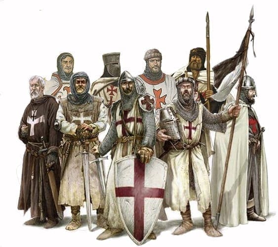 A kilenc rendalapító templomos lovag és a szent Grál . Hugues de Payens ,Godfrey de Saint-Omer,
Payens de Montdidier, Archambaud de Saint Armand, André de Montbard, Hugues de Champagne ,
Fulk V, Count Anjou ,Gundemar ,
Rossal .